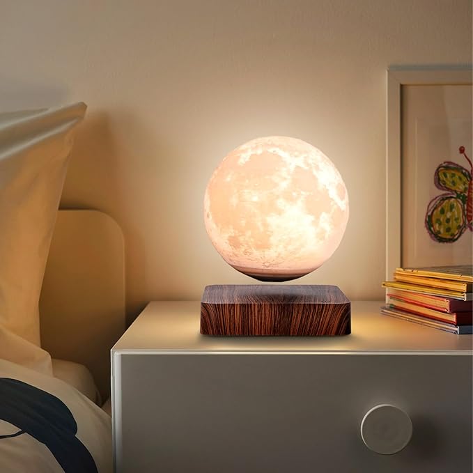 3D Printing Levitating Moon Lamp, 3 Colors Modes Moon LampHas for Home, Office Decor, Creative Gift Magnetic Floating Moon Lamp Night Light