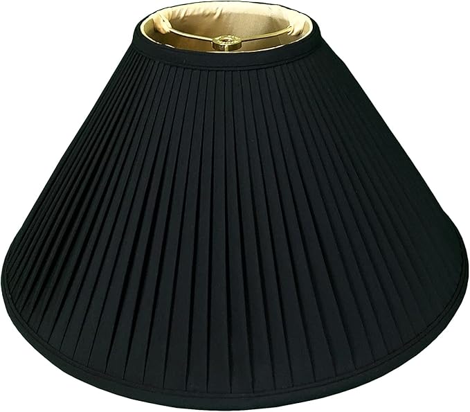 Royal Designs BS-727-12BLKGL Coolie Empire Side Pleat Basic Lamp Shade, Black/Gold 4.5 x 12 x 7.5