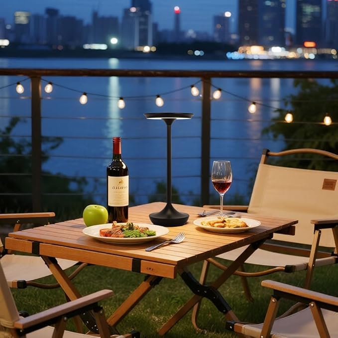 Rechargeable Cordless Table Lamp,Portable Outdoor Battery Operated LED Table Light Touch Control 3 Color Dimmable for Bedroom, Patio, Cofee,Dining Home,Restaurant&Living Room-Black