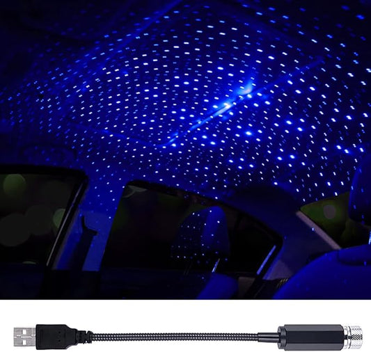 LEDCARE USB Projector Night Light, Portable Adjustable Star Roof Light Car Interior LED Romantic Atmosphere Star Projector for Cars Trucks Bedroom Party Decoration((Violet Blue)
