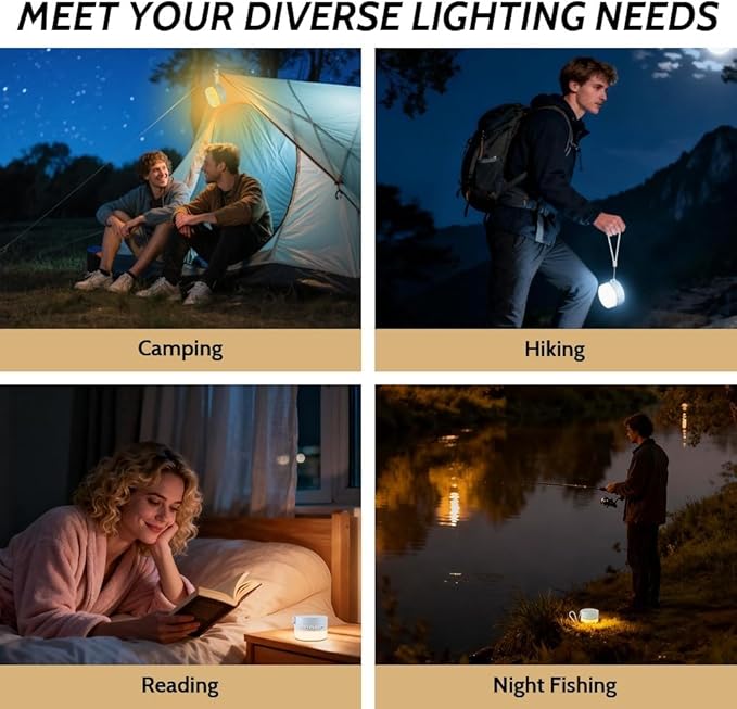 Camping Lantern - Modular LED Lights with 5 Modes, Rechargeable Lamp for Tent Hiking Emergency Backpacking (Blue, Lantern)