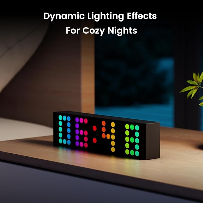 YEELIGHT Cube Smart Lamp, 16 Million Colors Option LED Cube Lamp, Dynamic Lighting, Music Flow, Clock, Text & Emoji Modes, WiFi Connected, APP Control Desk Lighting for Kids Room, Relaxation