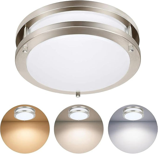 Drosbey 48W Dimmable LED Ceiling Light Fixture, Kitchen Light Fixtures, Flush Mount Ceiling Lights for Bedroom, Bathroom, 3000K/4000K/5000K Selectable, Super Bright 5000LM
