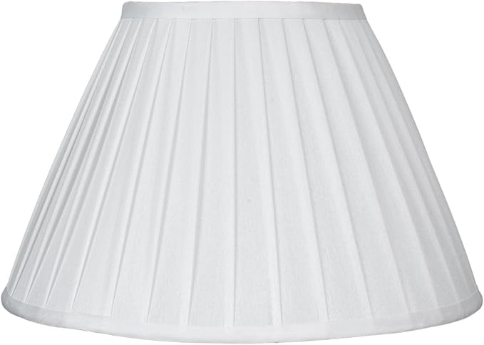 Urbanest Softback Side Pleat Lampshade, Faux Silk, 6-inch by 12-inch by 8-inch, Off White, Spider-fitter