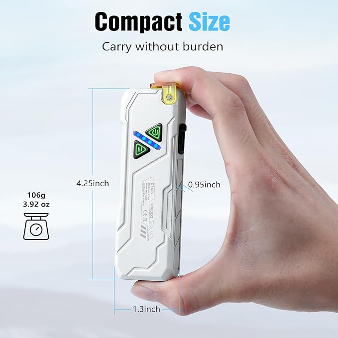 EDC Rechargeable Flat Flashlight 1000 Lumens White LED/UV/RGB Ambient Signaling Flashlights, Magnetic Clip on Pocket Light for Outdoors, Emergency, Working (White, Compact)