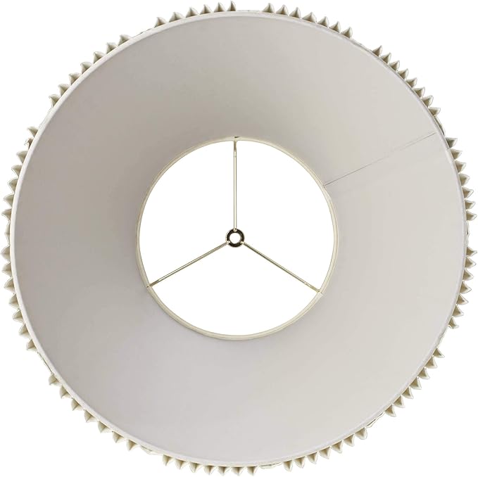Extra Large Eggshell Pleated Lamp Shade 10" Top x 19" Bottom x 12 1/4" High (Spider) Replacement with Harp and Finial