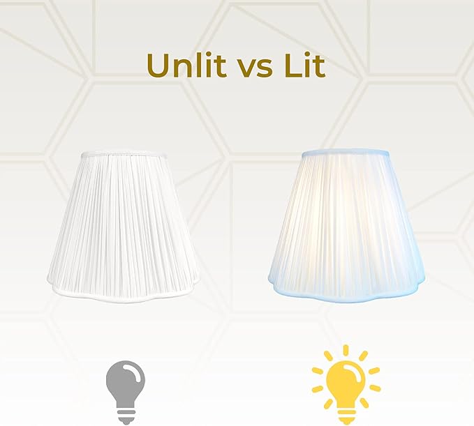 Royal Designs, Inc. BS-754-14WH Bottom Scallop Gather Pleat Basic Lamp Shade, 7 x 14 x 11.5, White
