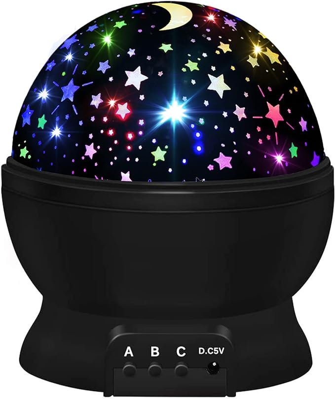 Night Light for Kids,Boys Toys for 3 4 5 6 7 8 Year Old Boys,Star Projector 360 Degree Rotation - 4 LED Bulbs 16 Light Color Changing with USB Cable,Lamp Ceiling Lights for Kids Bedroom