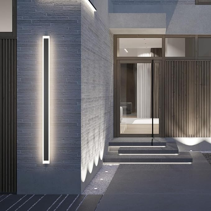 59In Long Outdoor Wall Light 4000K Dimmable IP65 Waterproof Linear Outdoor Light Modern Exterior Wall Lighting for Porch House