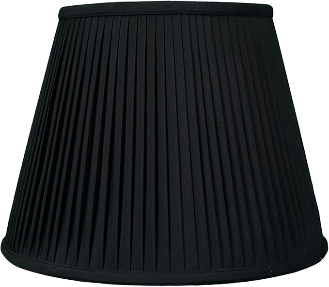 Royal Designs, Inc Deep Empire Side Pleated Basic Lamp Shade, Black with Gold, 10 x 16 x 12.5 (BS-729-16BLKGL)