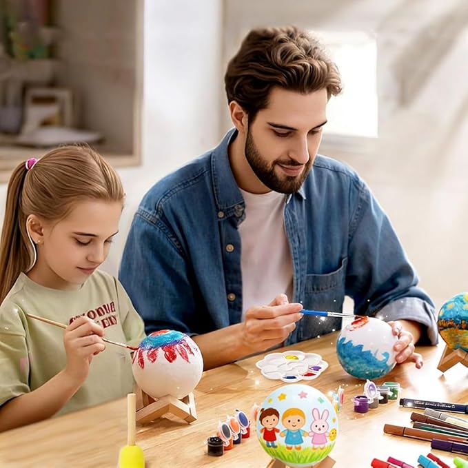 HOLA Paint Your Own Moon Lamp Kit, 2025 Updated USB Rechargeable, DIY Arts Supplies and Crafts Kit, Easter Gifts for Kids Girls Boys Teens, Ages 6 7 8 9 10 11 12 13 14 15 16 Year Old Birthday