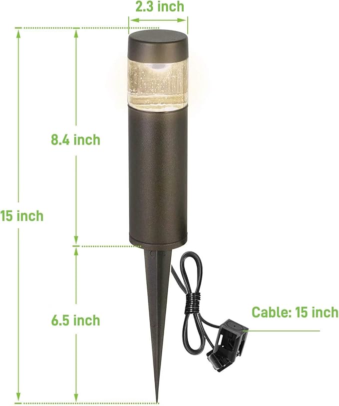 hykolity Low Voltage Landscape Lights, 3W 191LM 12V LED Round Bollard Light, Wired Outdoor Walkway Light Path Lights for Yard Lawn, Aluminum Construction, 30 Watt Equivalent, 6 Pack