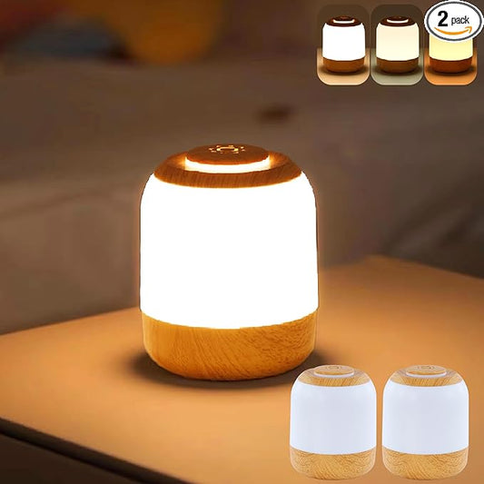 2 Pack Eye Caring Soft Night Light, Touch night light for Baby, Kids and Adults, Small Cute Bedside Lamp, 3 Colors, Dimmable, USB Rechargeable Warm Night Light for Bedrooms, Baby Nursery and Sleep Aid