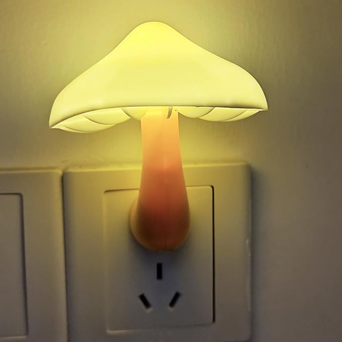AUSAYE 4 Pack Plug in Night Light, Mushroom Light LED Nightlights for Kids, Adults, Bedroom, Bathroom,Hallway, Stairs, Kitchen Muti-Color