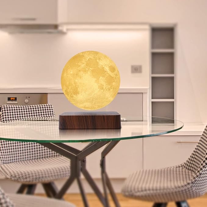 Magnetic levitation Moon lamp, Night Light, Ambient Light, Bedside Table lamp, Three Color Adjustment, Decorative Ornaments, can be Used as Holiday Gifts