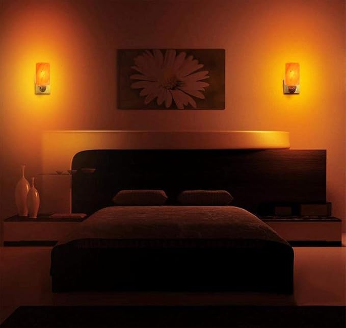 4 Pieces Himalayan Salt Lamp Plug in Night Light Salt Lamp, 360 Degree Adjustable Wall Plug for Bedroom Night Light