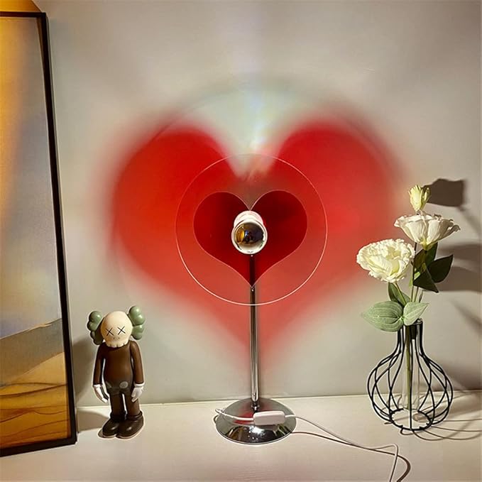 Sunset Table Lamp Projection Rainbow Night Light Atmosphere Home Decoration USB LED Photography Lighting for Wall Decor Lights (Green)