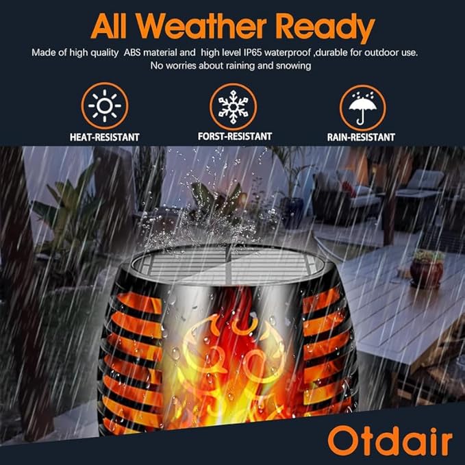 Otdair 96 LED Solar Lights Outdoor Upgraded 8 Pack, 43" Tall & Super Larger Size, Waterproof Solar Torch Light with Flickering Flame, 2200mAh Solar Tiki Torches Decoration Lights, for Path Yard Garden