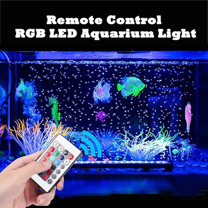 LED Aquarium Lights for Fish Tank,Submersible Fish Tank Light with Air Bubbler Hole Bubble Wall RGB Color Changing Brightness Adjustable Waterproof Remote Control Bubble Tube Light,8W 35inch