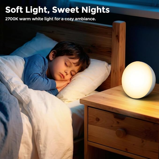 Gravity Sensor Cordless Table Lamp - 2700K Warm Light Rechargeable 2200mAh Battery Operated, Portable Mini Night Light for Nursery/Camping,No Button Tilt to Light, Bedroom/Outdoor/Gift