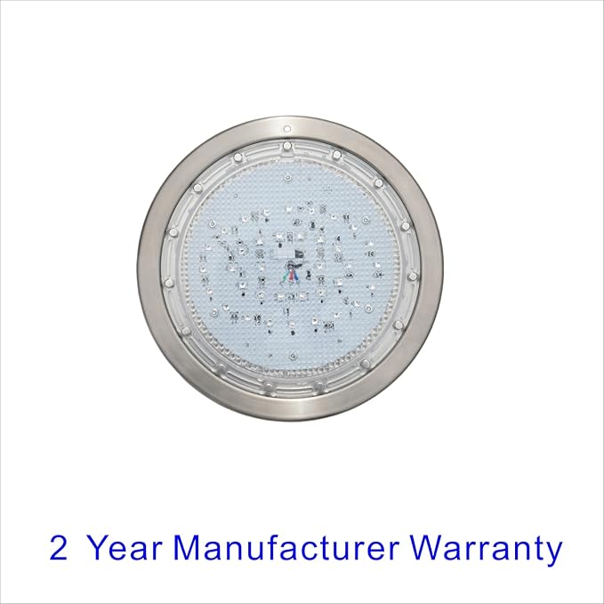 10 Inch LED Multicolor Inground Pool Light – Stainless Steel Housing, 50ft Cord, RGB Controller for Wet Niche