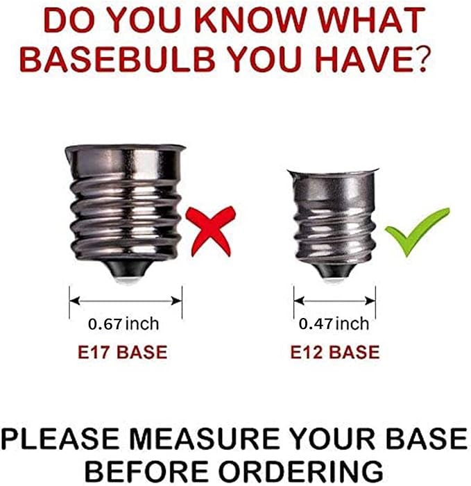 25 Pack C7 Clear Replacement Bulbs, 120V 5W Incandescent, C7 Christmas Lights, E12 Candelabra Base, Halloween Bulbs Warm White for Patio Outdoor String Lights Decor, Night Light