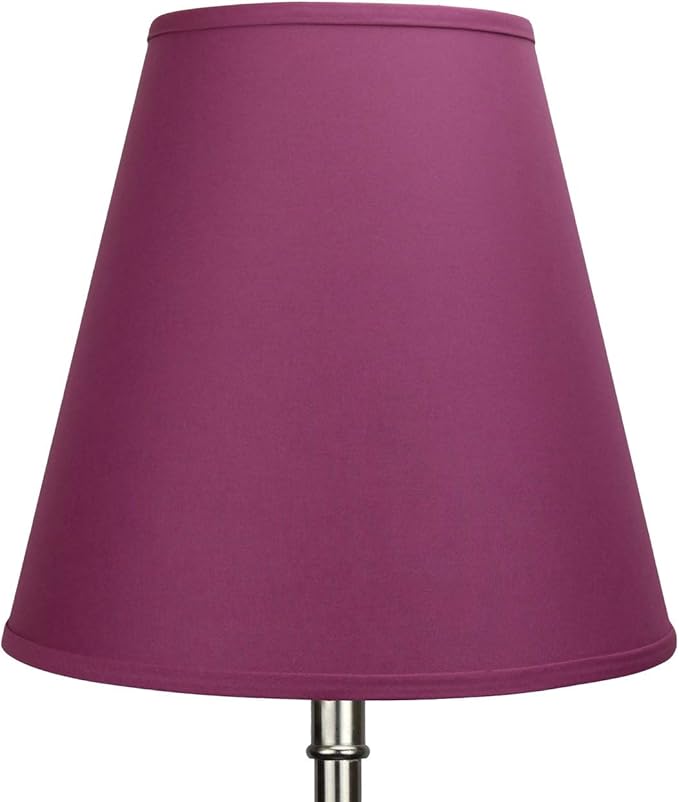 FenchelShades.com Lampshade 9" Top Diameter x 16" Bottom Diameter x 15" Slant Height with Washer (Spider) Attachment for Lamps with a Harp (Linen Plum)