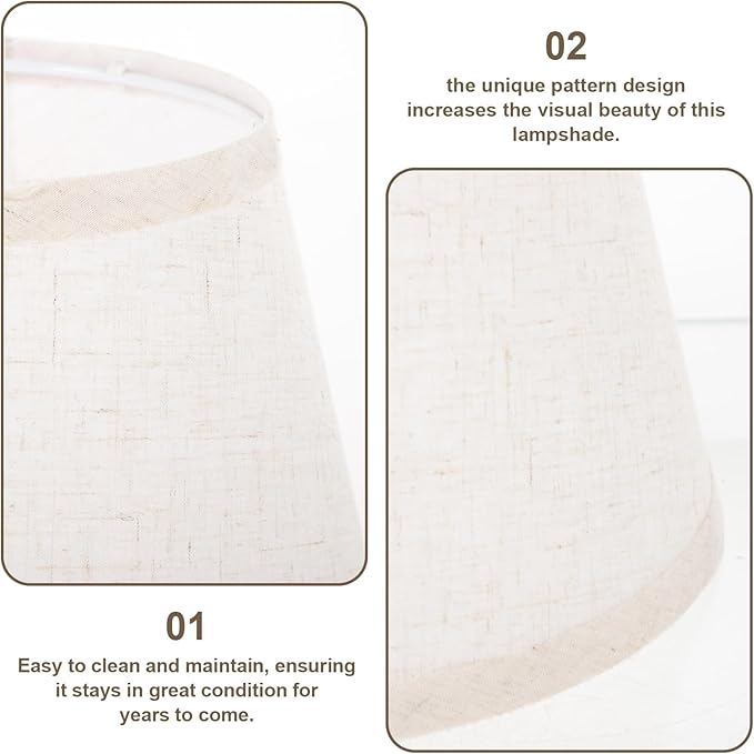 BESTonZON Linen Lampshade Cover for Table Lamp E27 Base 5.5 Inch Mini Round Cone Cloth Light Shade Suitable for Home and Office Lighting