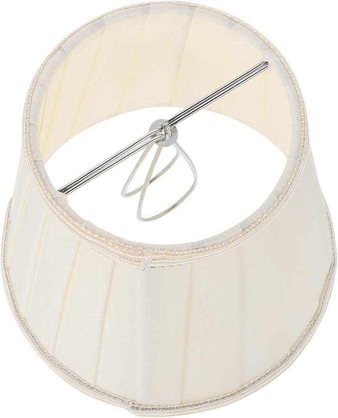 Beaupretty Clip on Barrel Lamp Shade: Small Clip on Light Shade Fabric Cloth Pleat Lampshade Light Cover Shade for Chandelier Table Lamp Decor Beige 13x14cm