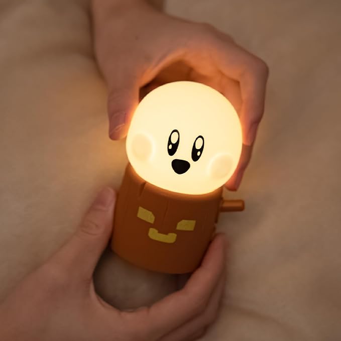 Ghost Campfire Night Light, Small Ambient Lamp, Cute Night Light, 2 Modes/Rechargeable/Cordless/Dimmable Brightness, Warm Lamps for Kids Sleep Buddy, Work/Study Buddy, Gift