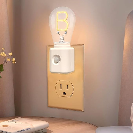 LED Night Lights Plug into Wall, Dimmable Night Light with Motion Sensors, Adjustable Brightness B-Type Nightlights, Warm 2200K, 1-Pack
