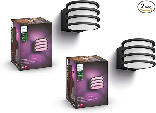 Lucca Hue WCA wall Lantern Black NAM - Pack of 2