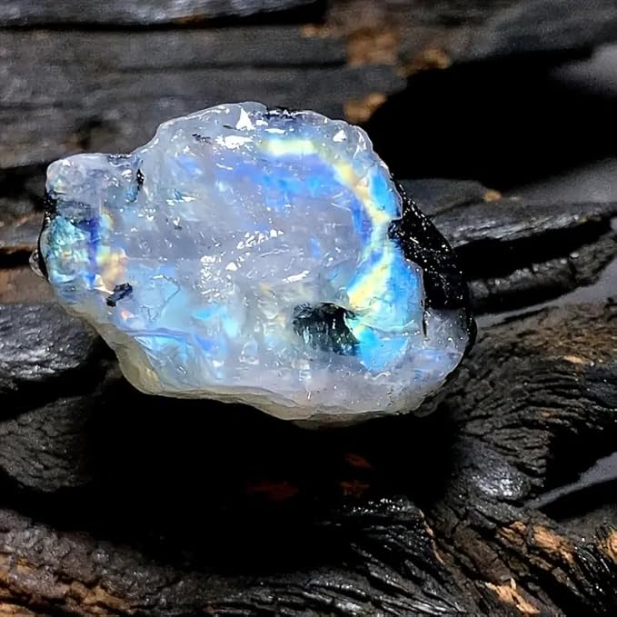 Zenkeeper 1Lb Moonstone Crystal Stone Natural Raw Stones and Fountain Rocks for Tumbling, Cabbing, Polishing, Wire Wrapping, Wicca and Reiki Crystal Healing