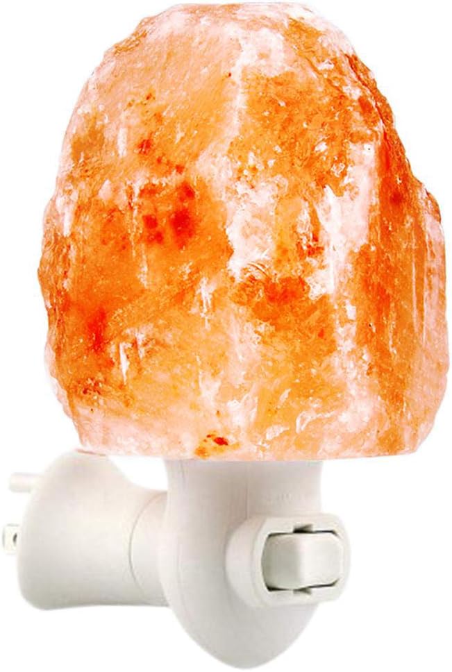 Natural Pink Himalayan Rock Salt Plug in Night Light with On/Off Switch and 15 Watt Bulb Gibraltar Nightlight - Ideal Small lamp - Salt Lamp for Home Decor - Himalayan Salt Lamp - Night Light Lamp