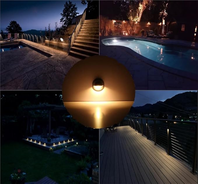 FVTLED Pack of 30 Warm White Low Voltage LED Deck Lights kit Φ1.38 Outdoor Garden Yard Decoration Lamp Recessed Landscape Pathway Step Stair Warm White LED Lighting, Black