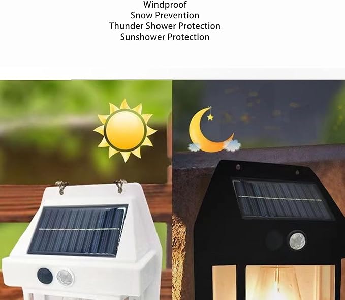 Solar Wall Lights, Outdoor Motion Sensor, Dusk to Dawn LED Outdoor Solar Lights with 3 Modes, for Patio, Garage, Shed (White)