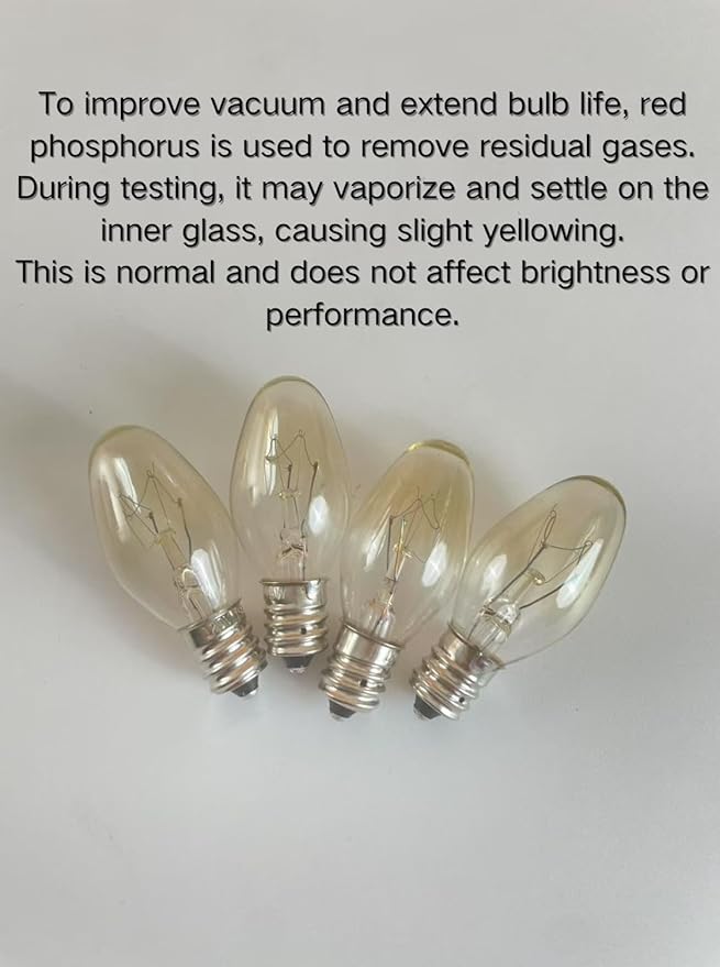 Salt Lamp Bulbs - 15 Watt Light Bulbs for Scentsy Wax Warmer - C7 Replacement Bulbs for Plug in Wax Diffuser- Warmwhite - Dimmable,16 Packs (Salt Lamp Bulb 15w)