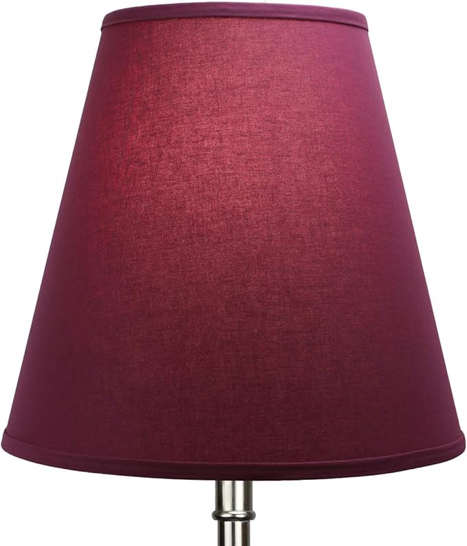 FenchelShades.com Lampshade 9" Top Diameter x 16" Bottom Diameter x 15" Slant Height with Washer (Spider) Attachment for Lamps with a Harp (Linen Plum)