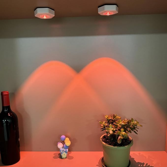2-Pack Sunset Lamp Projection Hexagonal Colorful Sunset Red Wall Lamp LED Touch Control Two Brightness Adjustable Cabinet Decorative Light