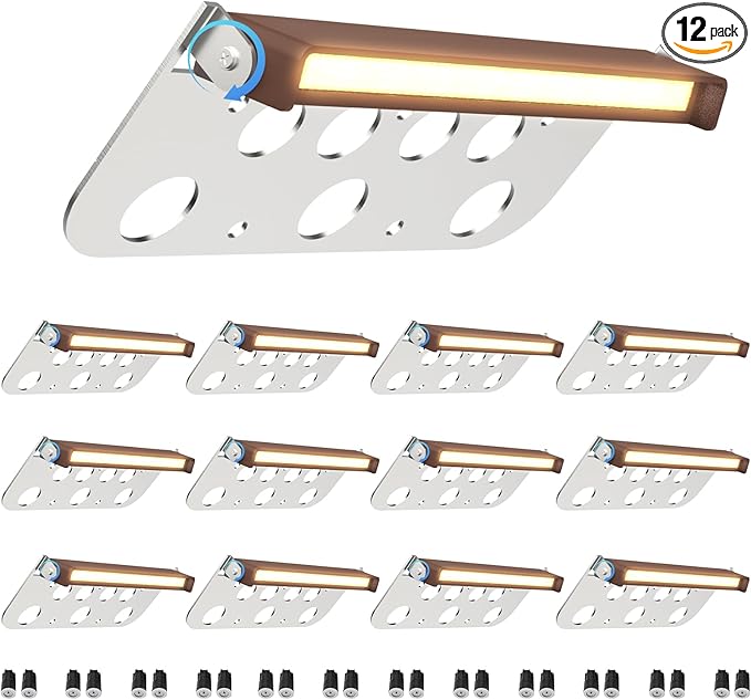12 Pack 7 Inch Retaining Wall Lights, 5W 2700K Soft White LED Hardscape Lighting, 12V AC/DC Low Voltage Step Light, IP65 Waterproof Outdoor Landscape Lighting for Patio Walls Stairs, ETL