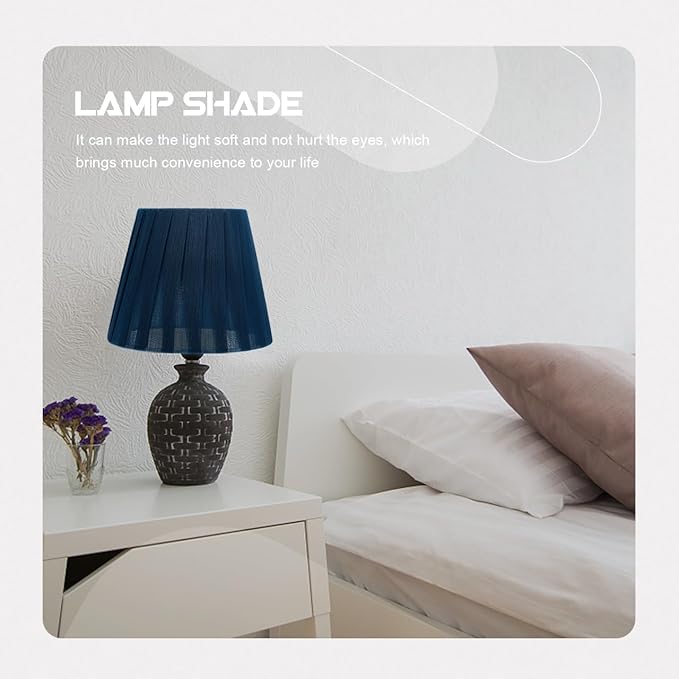 Decor Translucent Gauze Lamp Shade Pleated Light Translucent Lampshade for Table Lamp Floor Pendant Light 5.5x5.5x5.1 inch Blue Pleated Shade