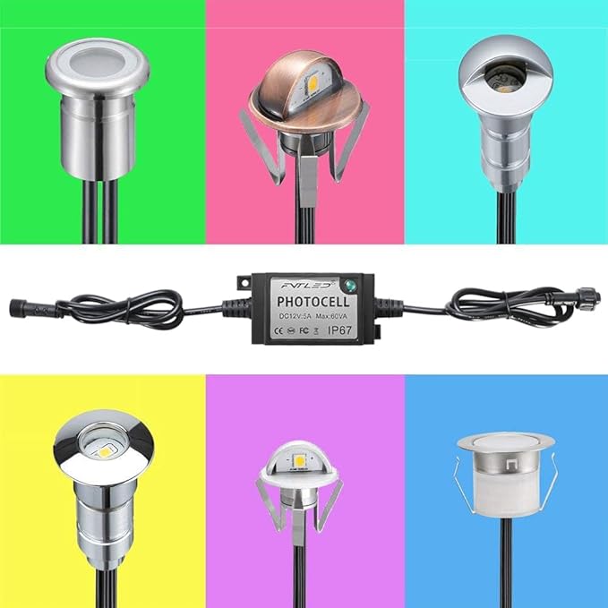 LED Photocell DC 12V PC Waterproof IP68 Max.Load Power 60W Only for FVTLED Regular Low Voltage Deck Lights