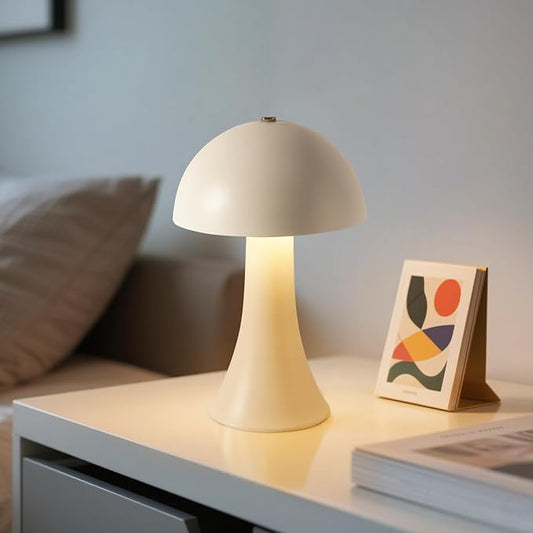 Rechargeable Cordless Table Lamp, Battery Operated Touch Control Lamp with 3-Color Stepless Dimming, Portable LED Light for Restaurant, Bedroom, Outdoor, Dinner, Patio