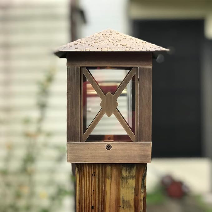 VOLT 12V Cast Brass (Bronze) 4" x 4" LED Outdoor Post Top Light 2700K Warm White 100 Lumens for Low Voltage Deck, Dock & Fence Lighting
