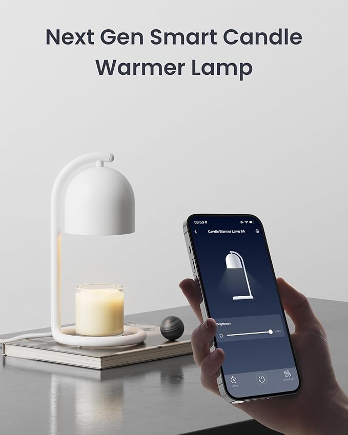 SwitchBot Smart Candle Warmer Lamp with Timer & Voice Control — Dimmable Flameless Candle Wax Melter, Matter-Enabled for Apple Home & Alexa, Perfect Christmas & Birthday Gift for Women, Home Decor