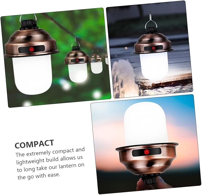 1pc Retro Led Camping Lamp Portable Outdoor Rechargeable Lantern for Tent Hiking Fishing and Emergency Use Lightweight Convenient Hanging Design for Camping Adventures