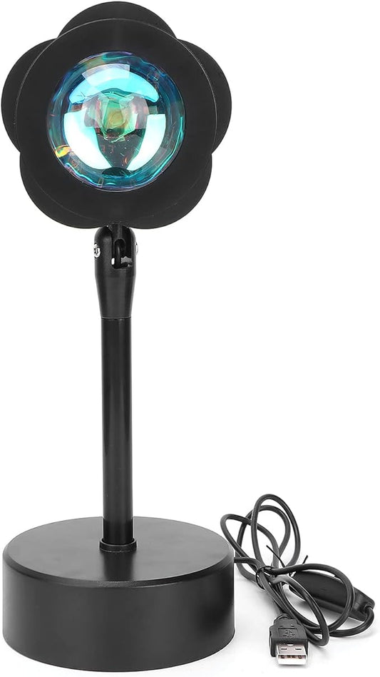 Sunset Projection Lamp, LED Atmosphere Light with 180 Degree Rotation, High Saturation Soft Beam Rainbow Halo Projector for Room Decor Photography Studio (Sunset Red)