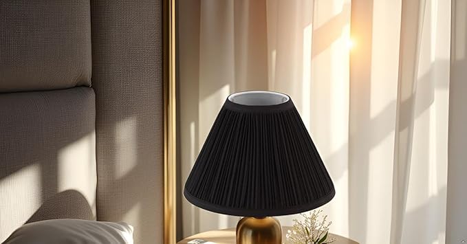 Aspen Creative 59172, Empire Uno Lamp Shade, Black, 4" Top x 10" Bottom x 7" Slant Height, Slip UNO 33mm