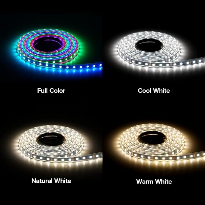 BTF-LIGHTING WS2814 IC RGBW RGB+Warm White (Similar WS2812B) Addressable DC24V 16.4FT 60LED/m 10pixel/m Flexible 4 Colors in 1 Dream Color LED Strip IP65 for Home Decor (No Adapter or Controller)