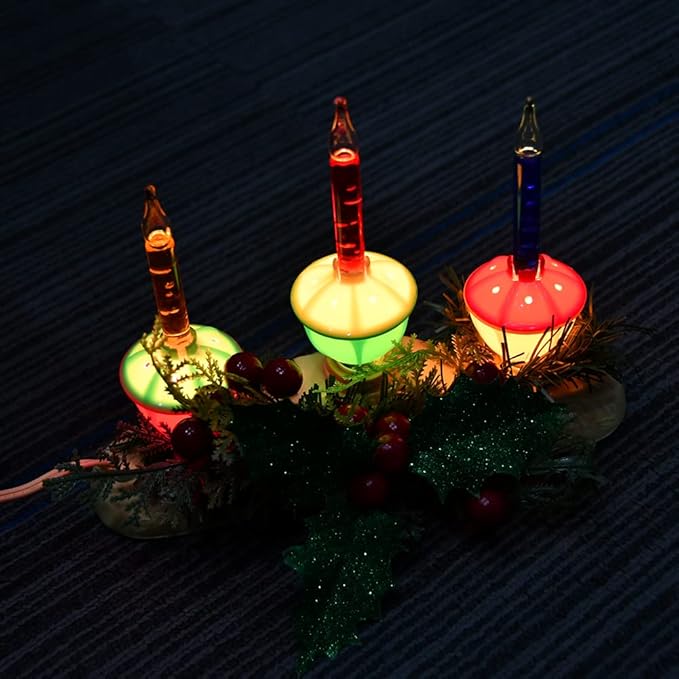 Goothy 3 Lights Bubble Candle Lamp, Plug in Electric Window Candle Lamps with 4 Multicolor Bubble Light(1 Spare), C7/E12 Base, Vintage Bubble Light Candle Great for Christmas Mantel Window Table decor
